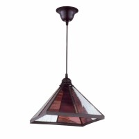 Distribuidor - Lâmpadas Diversas | Colgantes Rustica | COLGANTE FAROL PIRAMIDE VIOLETA 1XE27 REGX27 Ref: 1.975-VIOLETA